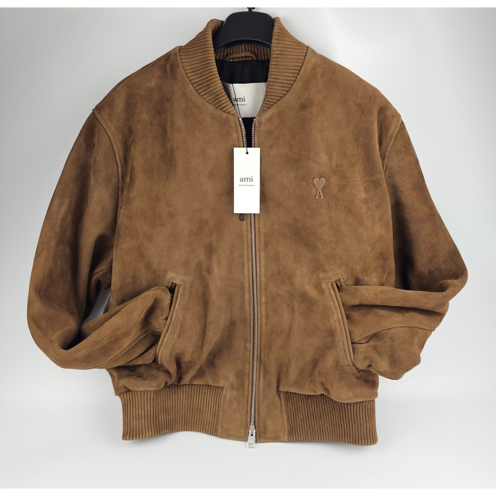AMI AMI PARIS Brown Suede Bomber Jacket New & Authentic (Men's s Size US L / EU 52-54 / 3 - 6 Thumbnail
