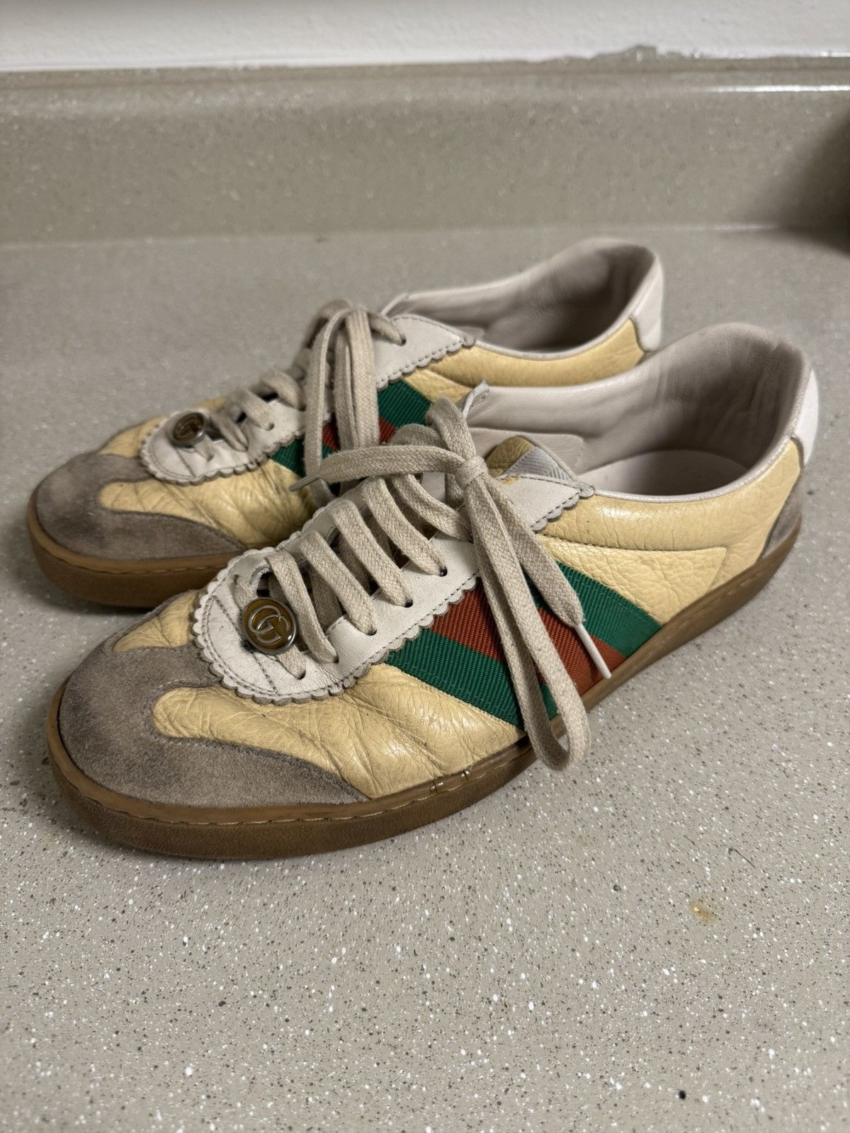 Gucci Gucci G74 Web Low Oatmeal sneakers Size US 9 / EU 42 - 2 Thumbnail