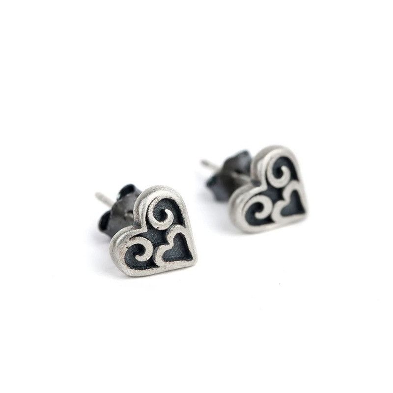 Jewelry Tiny Heart Love Stud Earrings 925 Sterling Silver Ear Gift Size ONE SIZE - 3 Thumbnail