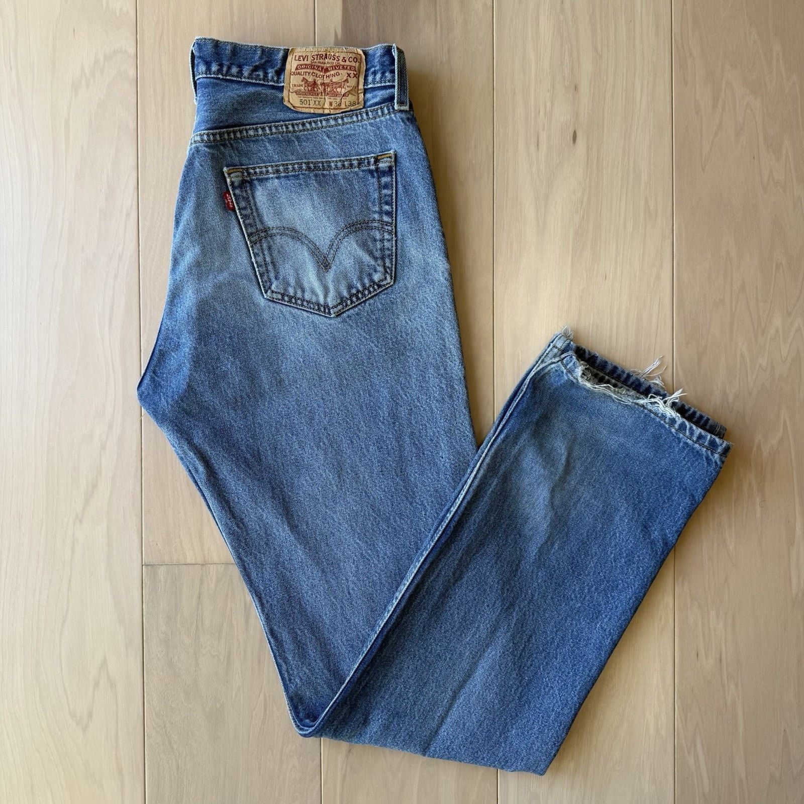 Levi's × Vintage Vintage Levis 501 Jeans 34 Blue Straight Leg Denim USA Size US 34 / EU 50 - 2 Thumbnail