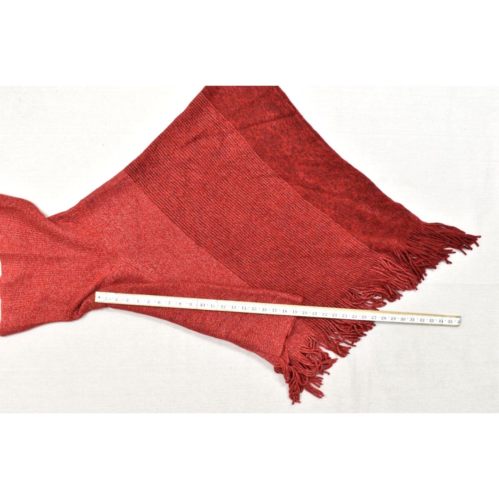 Vintage Chico's Red Poncho Sweater One Size Metallic Knit Fringe Hem Turtleneck Pullover Knit Woman Women Winter Fall Spring Casual Mens Size ONE SIZE - 5 Thumbnail