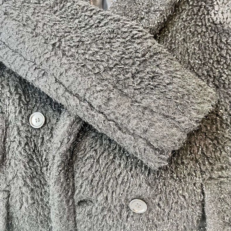 Max Mara Max Mara Silver thread teddy cotton coat Size L / US 10 / IT 46 - 9 Thumbnail