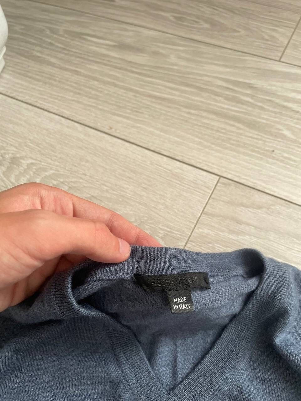 Helmut Lang × Japanese Brand × Vintage Vintage Helmut Lang V- Neck Wool Sweater Y2K Size US XL / EU 56 / 4 - 2 Thumbnail