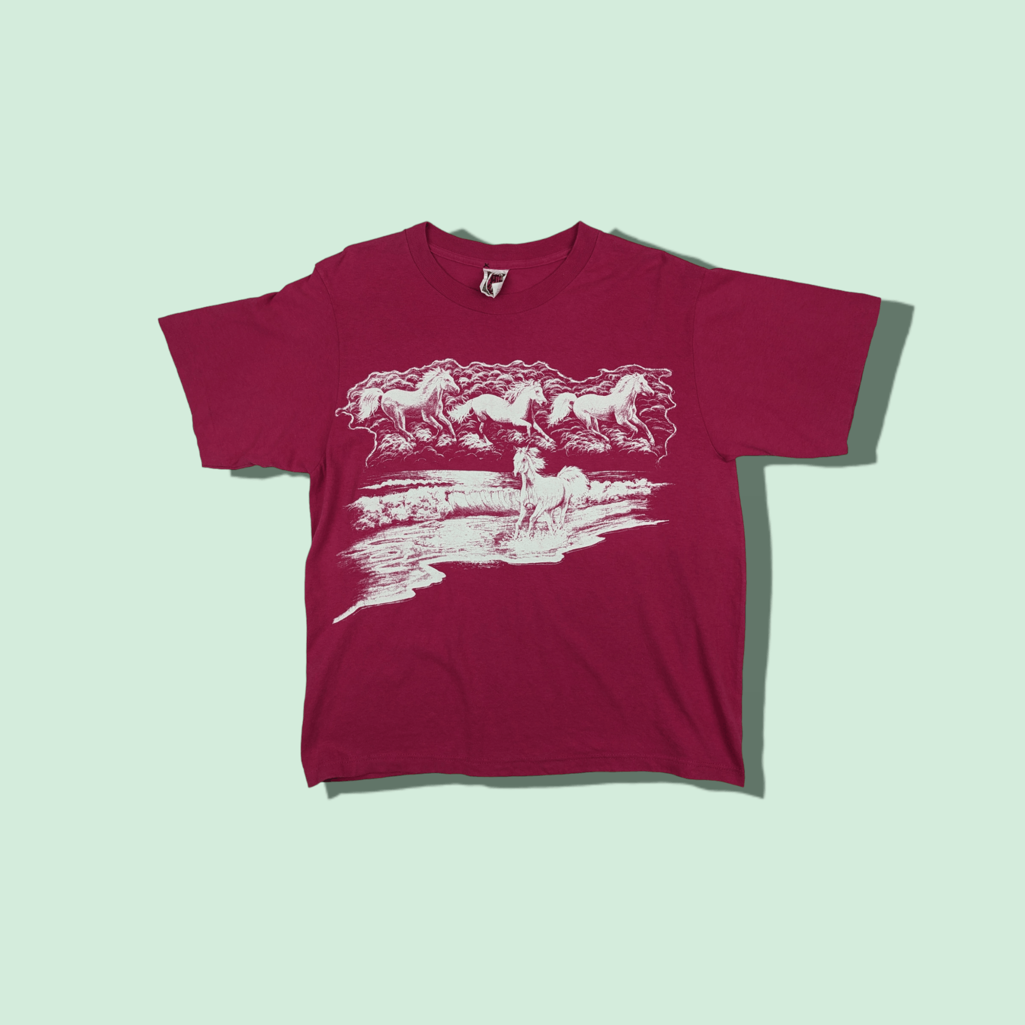 Vintage Vintage 90's WESTERN SUN Horse Animal Graphic T-Shirt Size L / US 10 / IT 46 - 1 Thumbnail