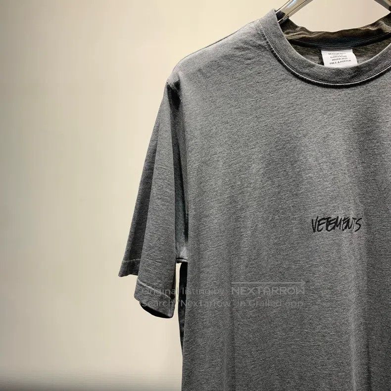 Vetements Vetements Logo Embroidered Print Grey Short Sleeve T-Shirt Size US M / EU 48-50 / 2 - 5 Thumbnail