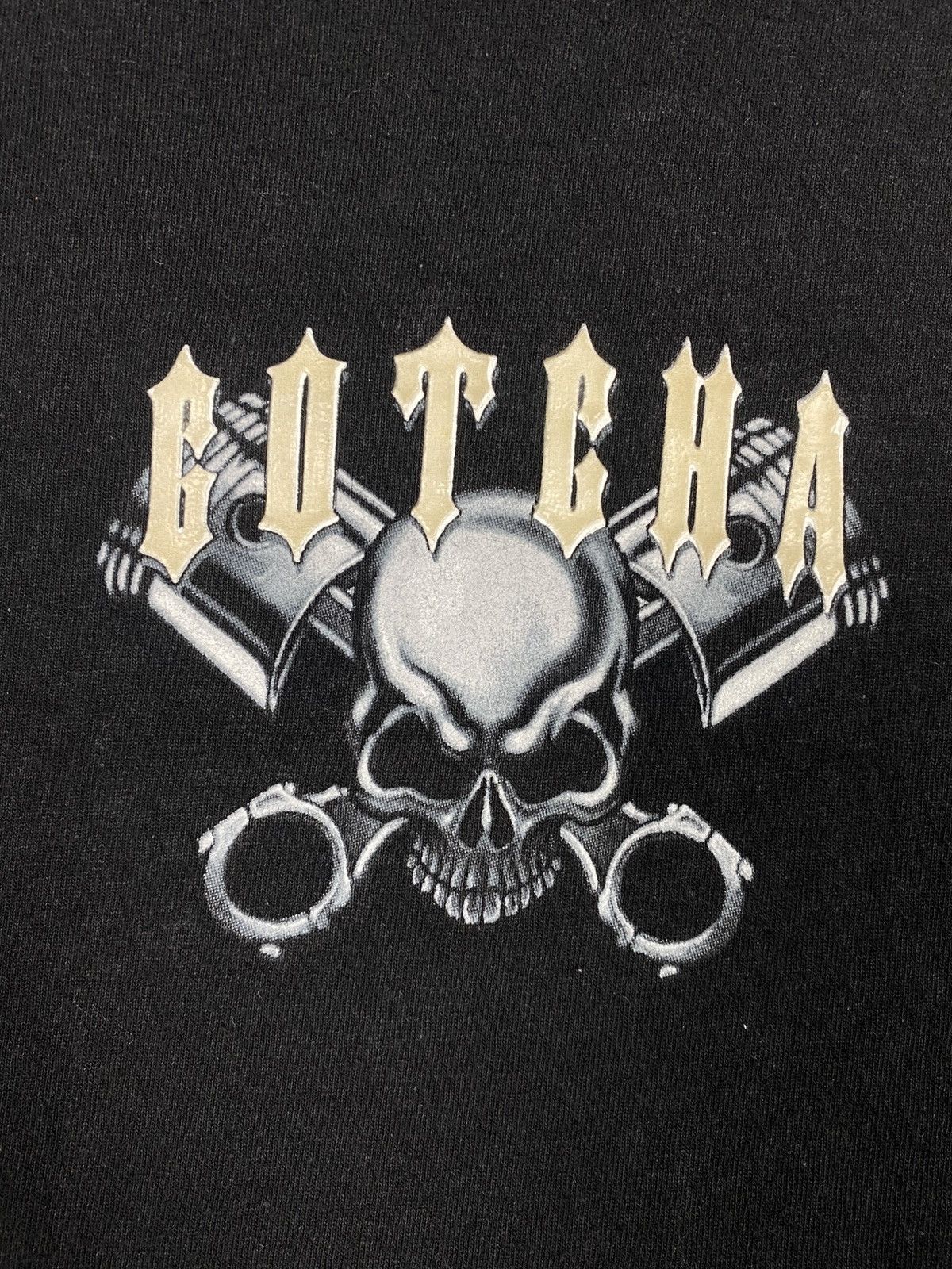 Gotcha Gotcha Skull & Flames Graphic T-Shirt y2k Motorcycle Size US XL / EU 56 / 4 - 11 Thumbnail