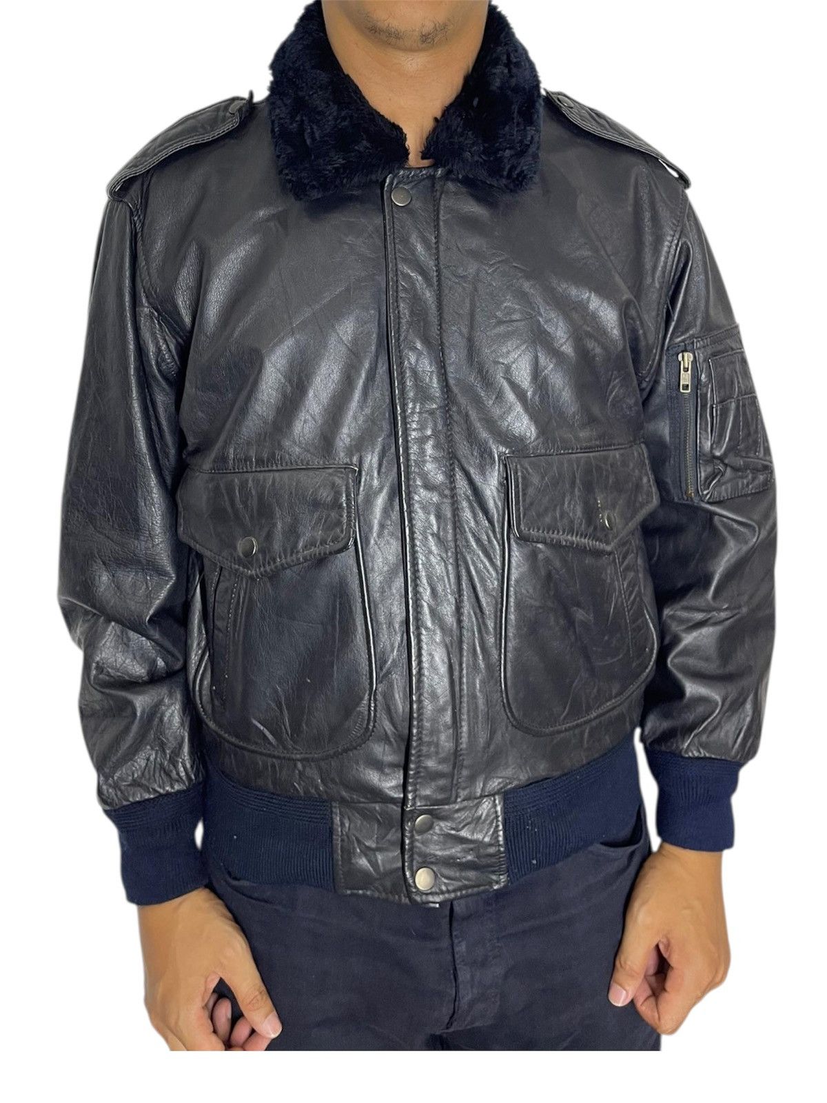 Genuine Leather Vintage SUB URBAN Tokyo Leather Flight MA-1 Aero Lewis Size US M / EU 48-50 / 2 - 3 Thumbnail