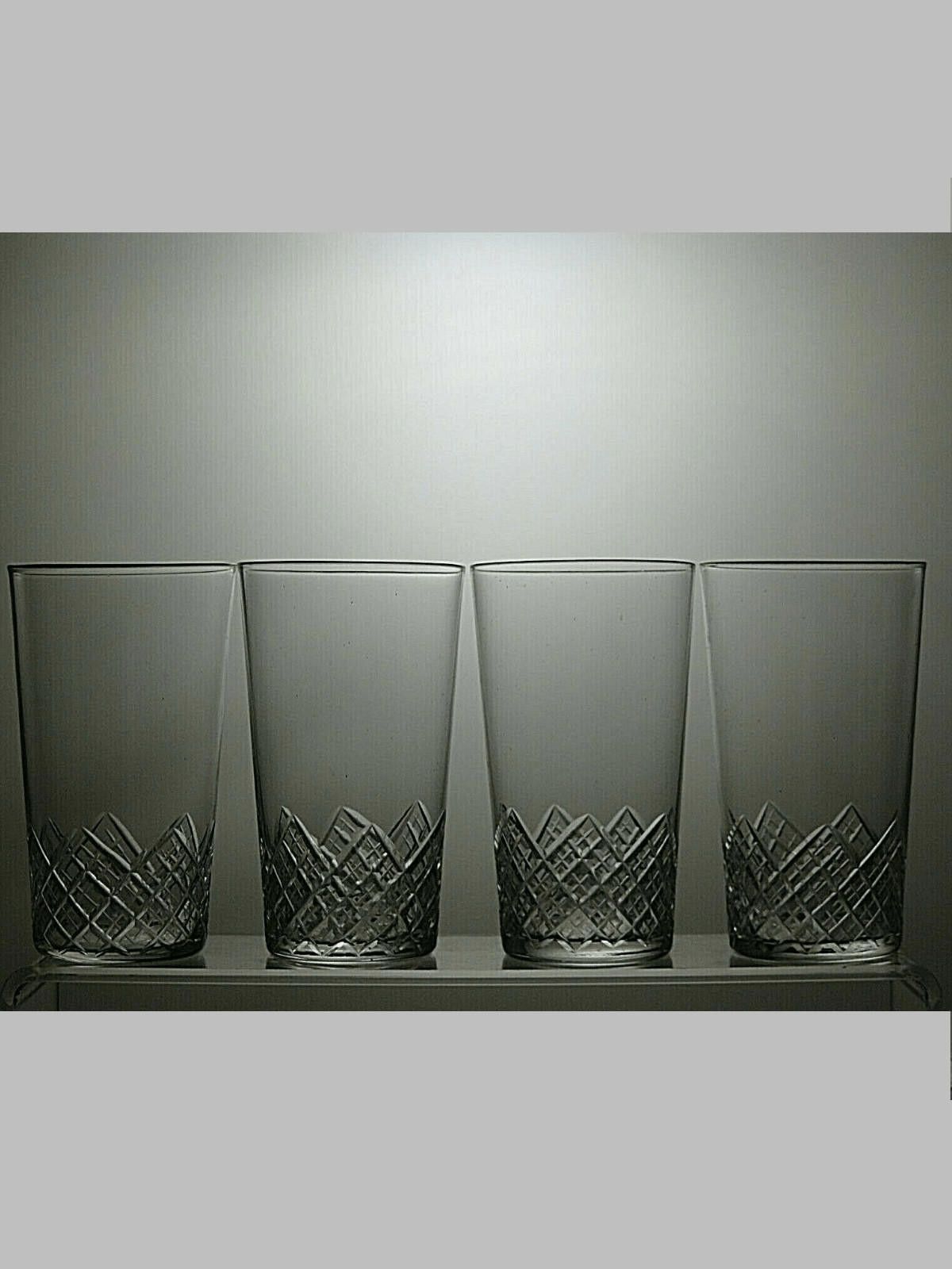 The Unbranded Brand Vintage Crystal Cut Paper Weight Set Of 4 Tumblers 3 1/2" Size ONE SIZE - 1 Thumbnail