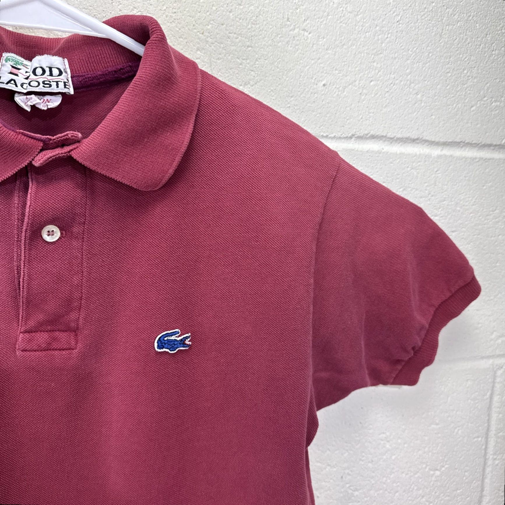 Lacoste VINTAGE Lacoste Blue Croc Polo Shirt Small Burgundy Cotton Classic 60s Mens Size US S / EU 44-46 / 1 - 7 Thumbnail