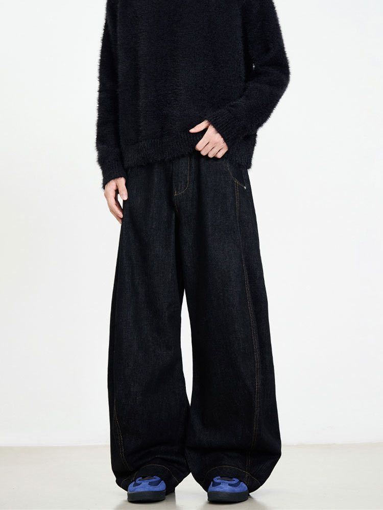 Japanese Brand × Jean Vintage wide-leg silhouette machete versatile straight jeans Size US 32 / EU 48 - 4 Thumbnail