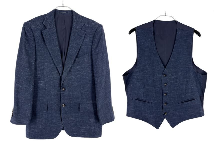 Suitsupply Lazio Silk Linen Wool Blazer Waistcoat Suit EU:54; UK/US:44S Size 44S - 1 Thumbnail