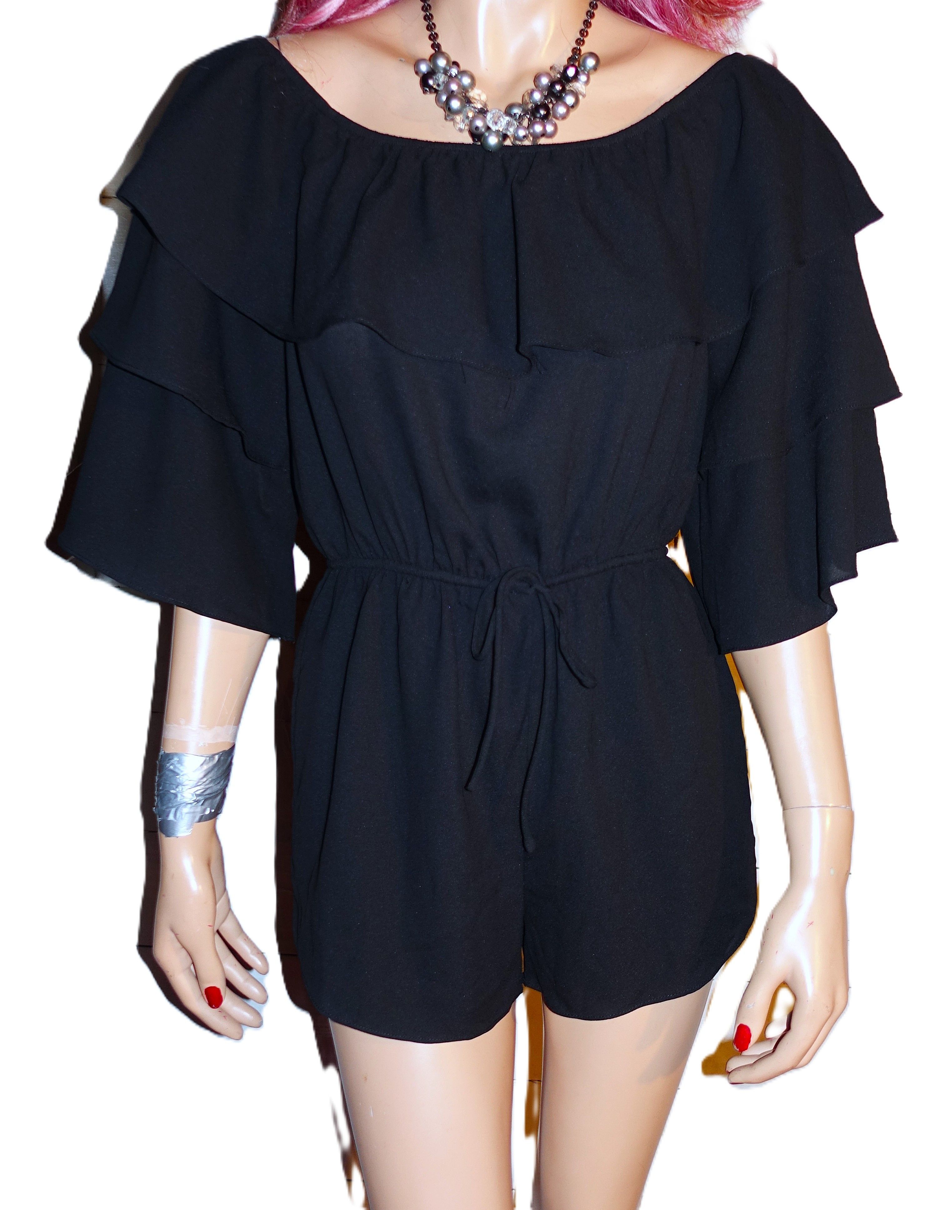 Other Honey Belle Black Ruffle Romper S Size 24" / US 00 / IT 34 - 1 Thumbnail