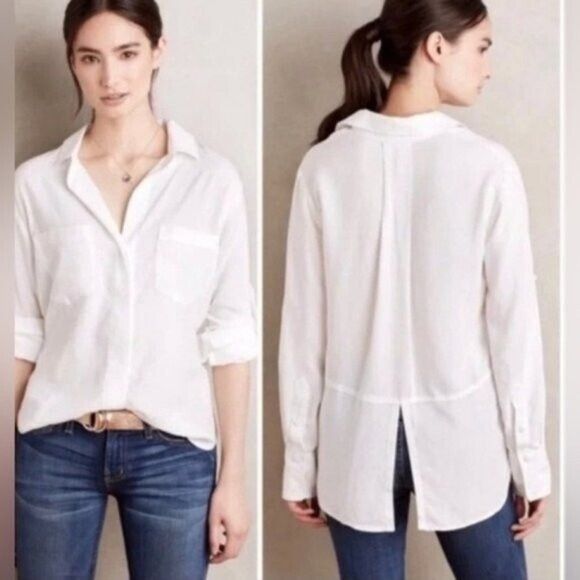 Anthropologie Cloth & Stone Split Back Button Down Button Shirt - Small Size S / US 4 / IT 40 - 1 Thumbnail