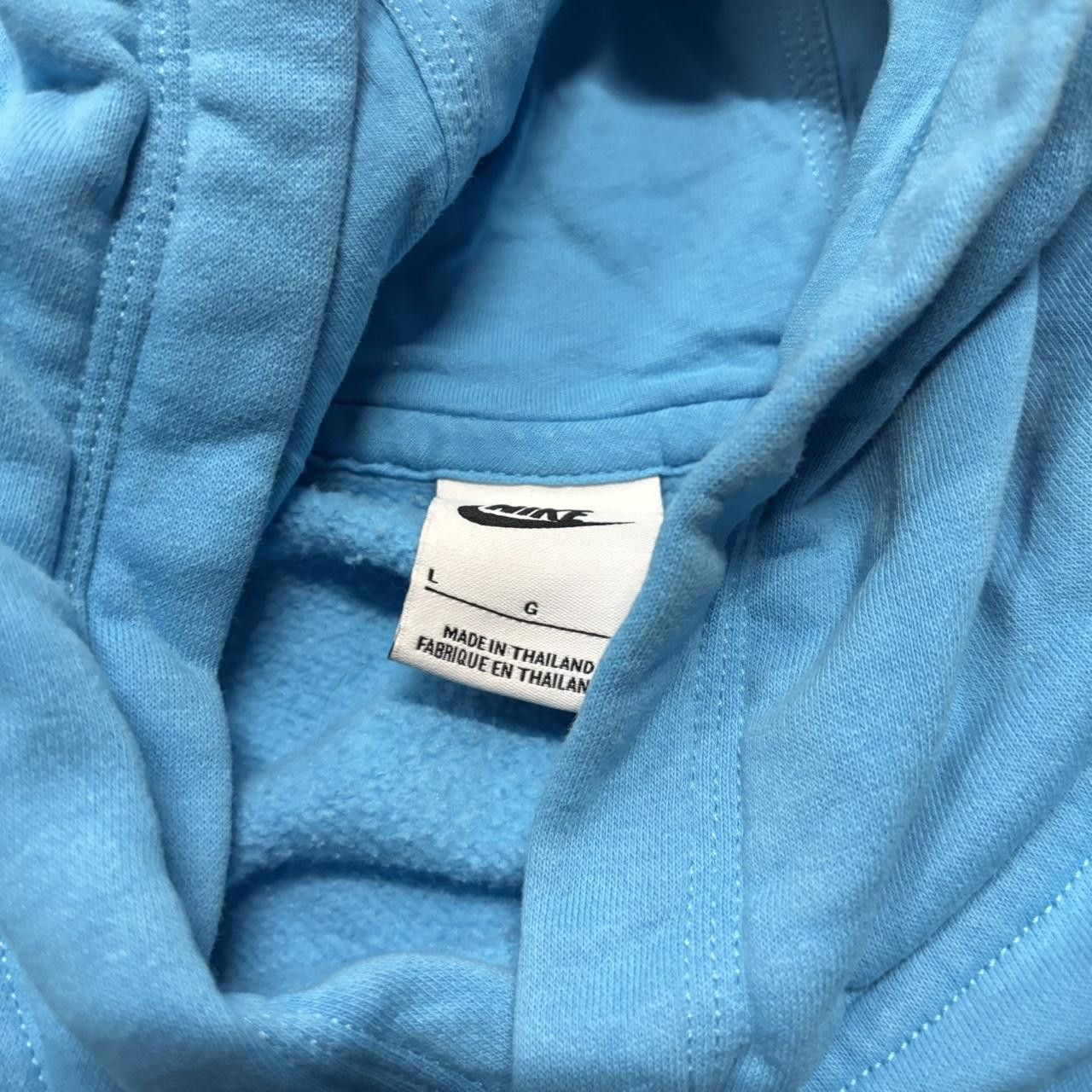 Nike × Vintage Crazy Vintage Y2K/2000s Light Blue Nike Streetwear Hoodie! Size S / US 4 / IT 40 - 6 Thumbnail