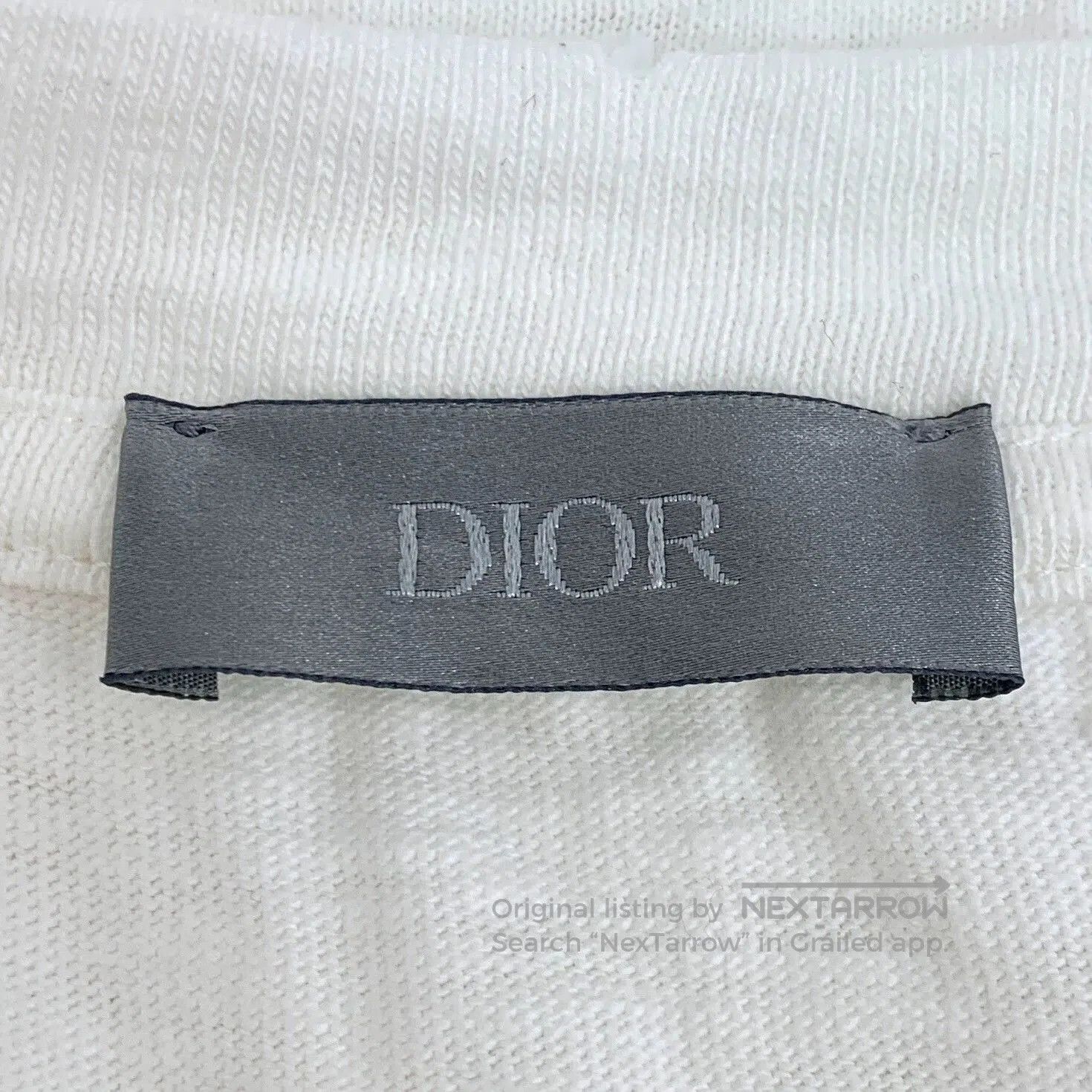 Dior dior white distressed logo t-shirt. Size US M / EU 48-50 / 2 - 6 Thumbnail