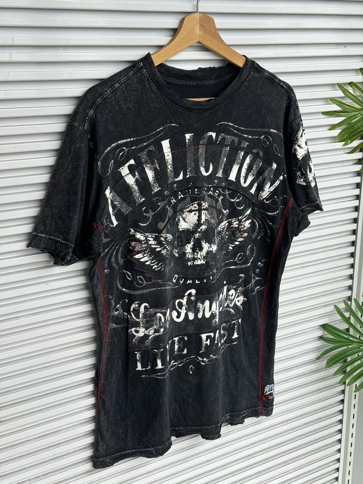 Affliction × Japanese Brand × Vintage Punk Affliction Skulls Riot Tees / Bjork Greenday Size US S / EU 44-46 / 1 - 1 Thumbnail