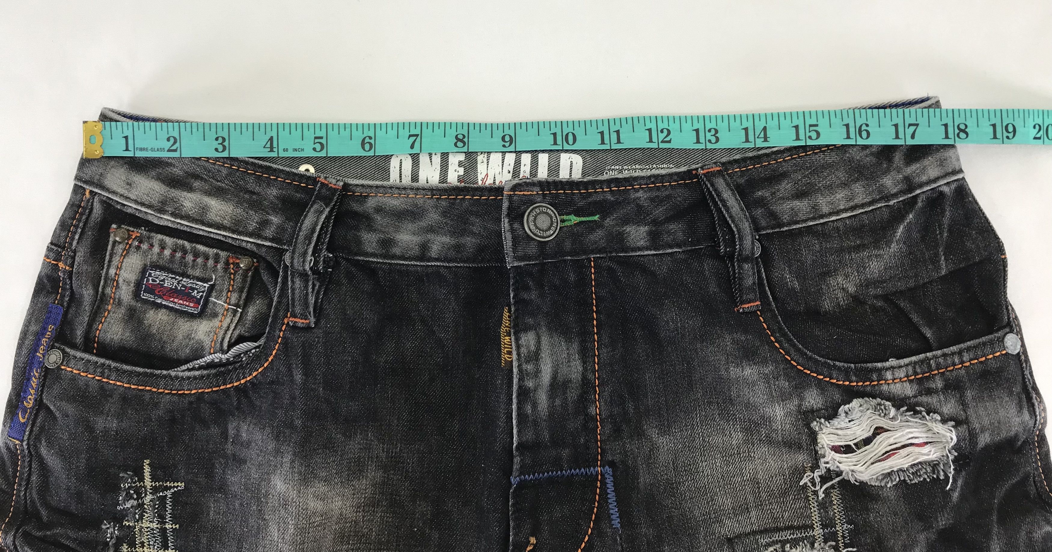 Japanese Brand Classic Jeans Faded Black Distressed Design Denim Size US 35 - 14 Thumbnail