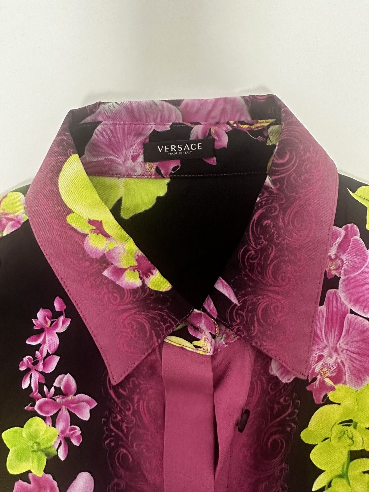 Versace Versace Medusa Orchid Silk Shirt Size S / US 4 / IT 40 - 4 Thumbnail