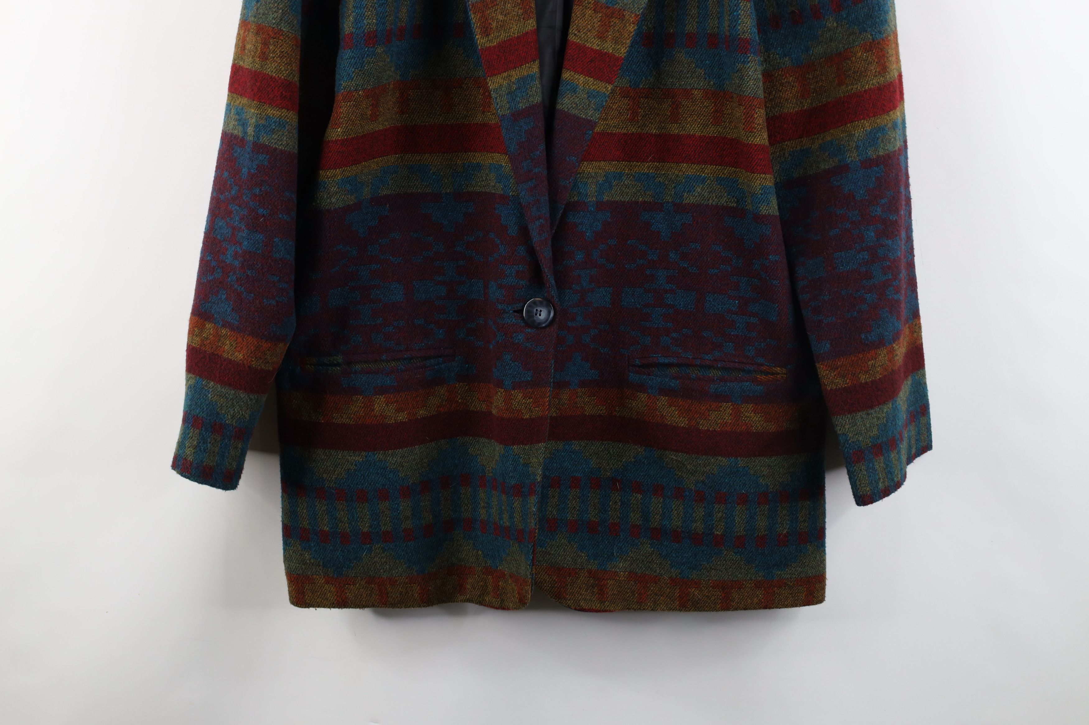 Vintage Vintage 90s Streetwear Southwestern Wool Blend Blazer Jacket Size M / US 6-8 / IT 42-44 - 3 Thumbnail