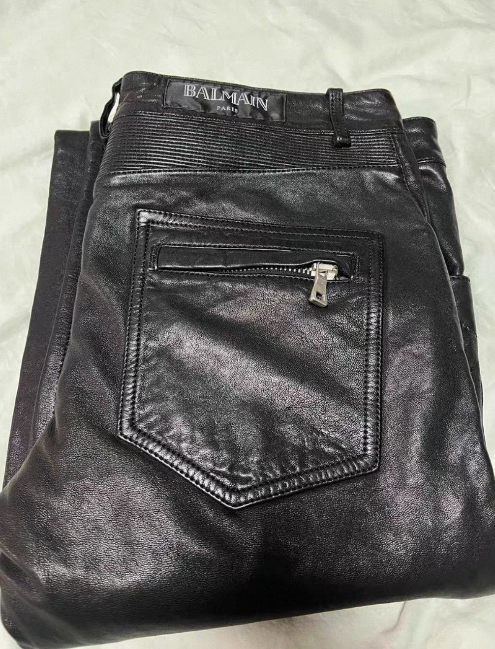 Balmain Balmain size 50 14fw biker leather pants 2504-Nextarrow Size US 34 / EU 50 - 3 Thumbnail