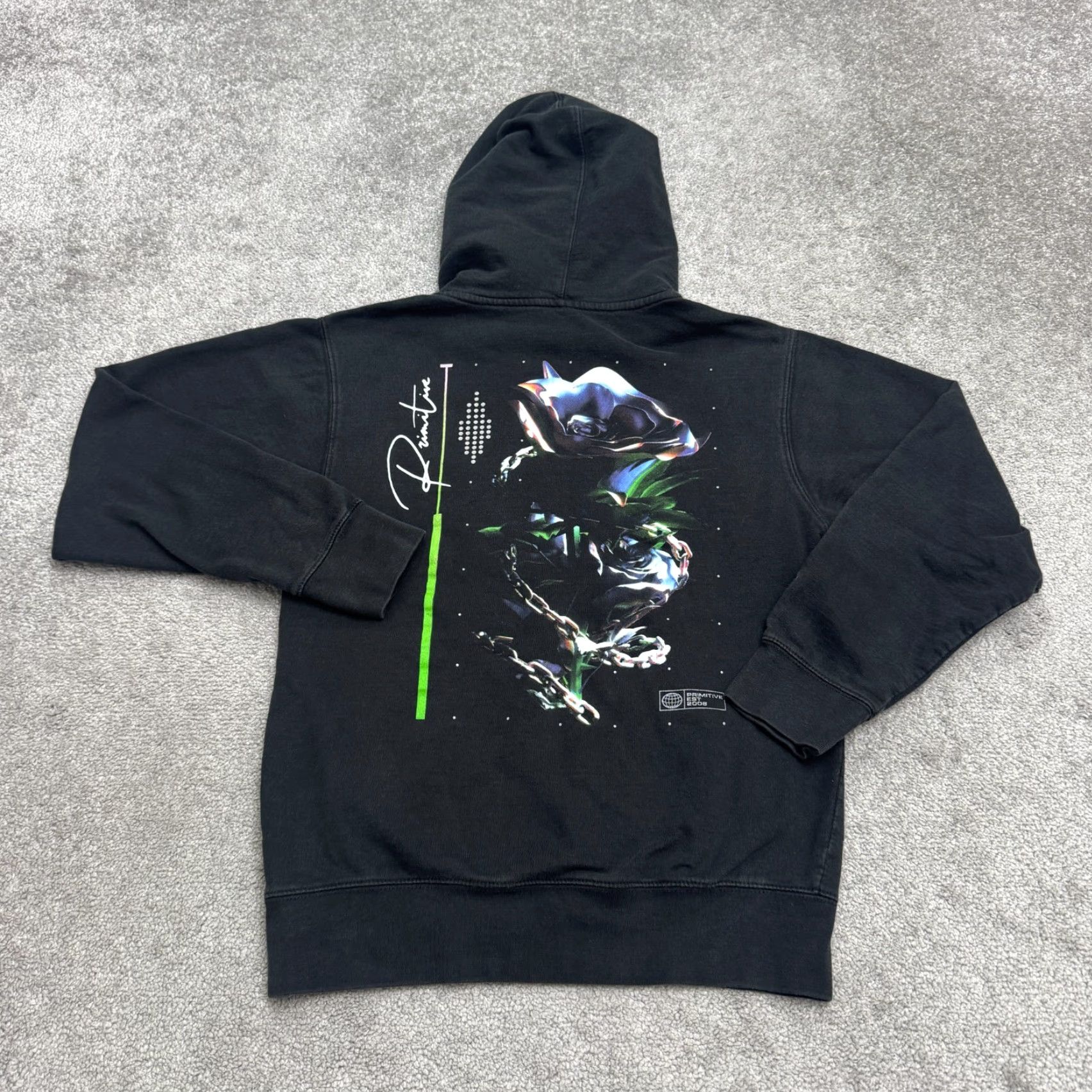 Primitive Primitive Skateboarding Hoodie Mens XS Black Graphic Rose Metallic Sweatshirt Size US XS / EU 42 / 0 - 2 Thumbnail