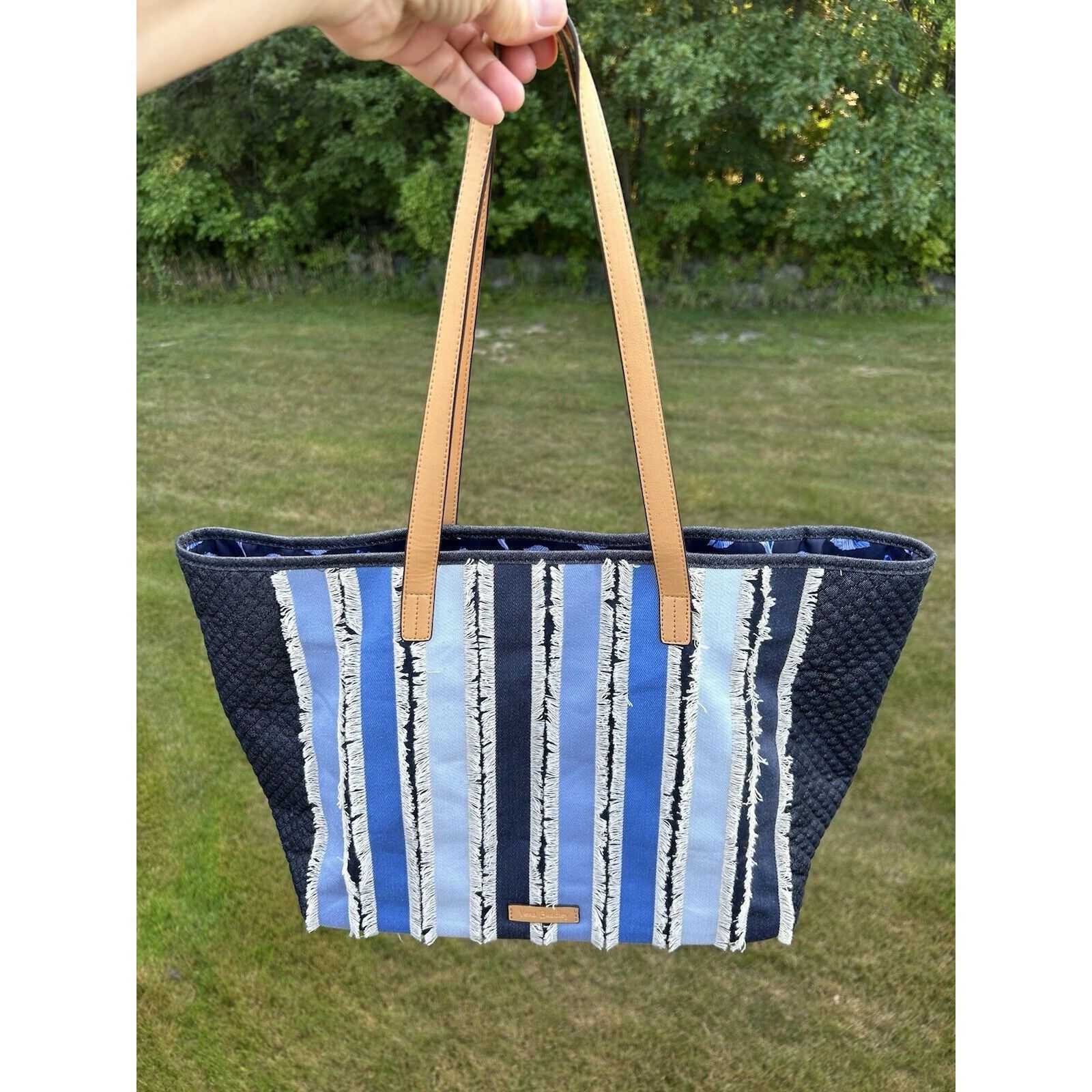 Other Vera Bradley Women’s Shoulder Bag, Cool Stripe Large Fringed Size ONE SIZE - 1 Thumbnail