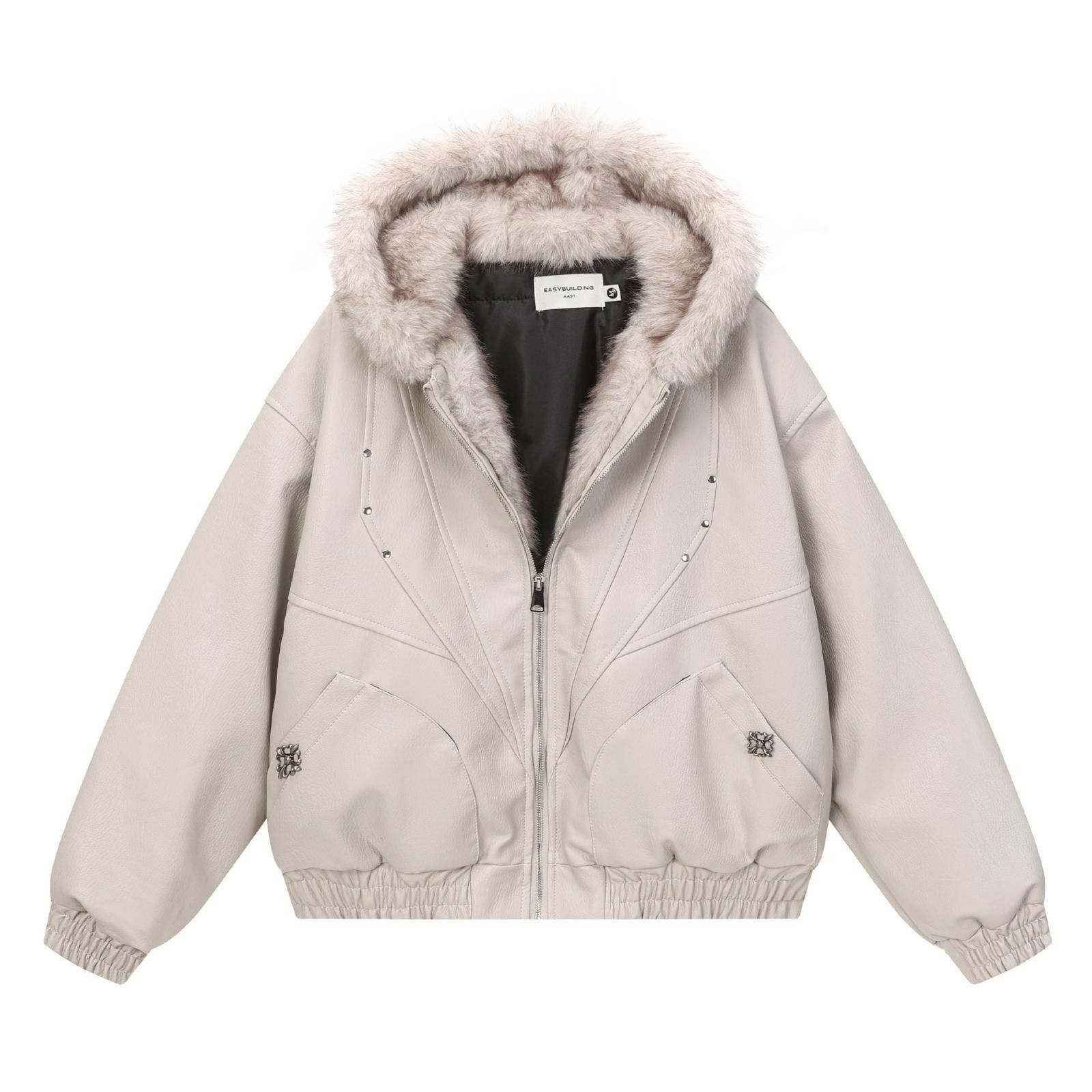 Japanese Brand Black Faux Leather Bomber Jacket with Fur Collar Size US M / EU 48-50 / 2 - 6 Thumbnail