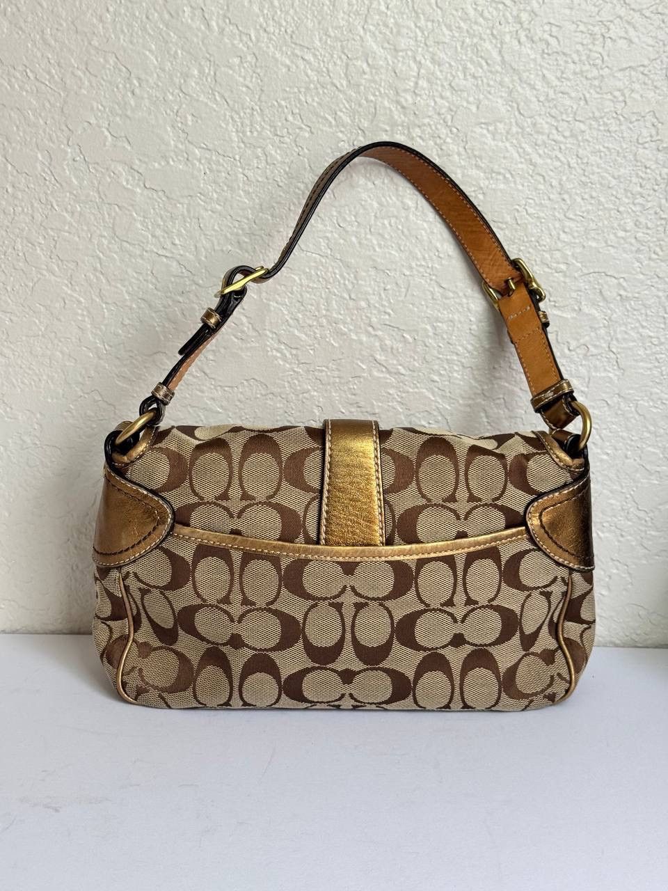 Coach Coach Y2K Signature Monogram Gold Metallic Accents Shoulder Size ONE SIZE - 7 Thumbnail