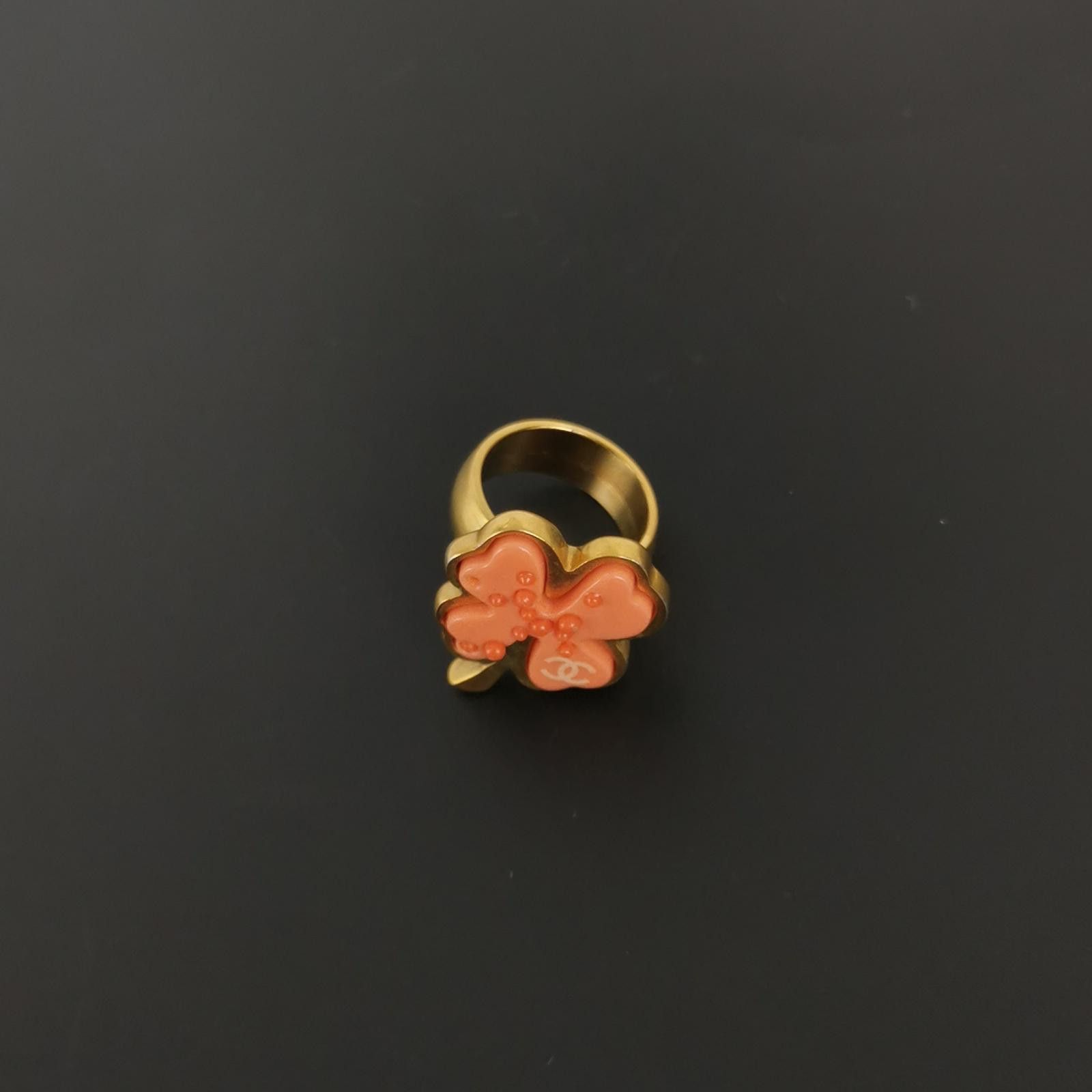 Chanel Chanel Four Leaf Clover Double C Logo Ring Size 15 -z2505 Size ONE SIZE - 2 Thumbnail