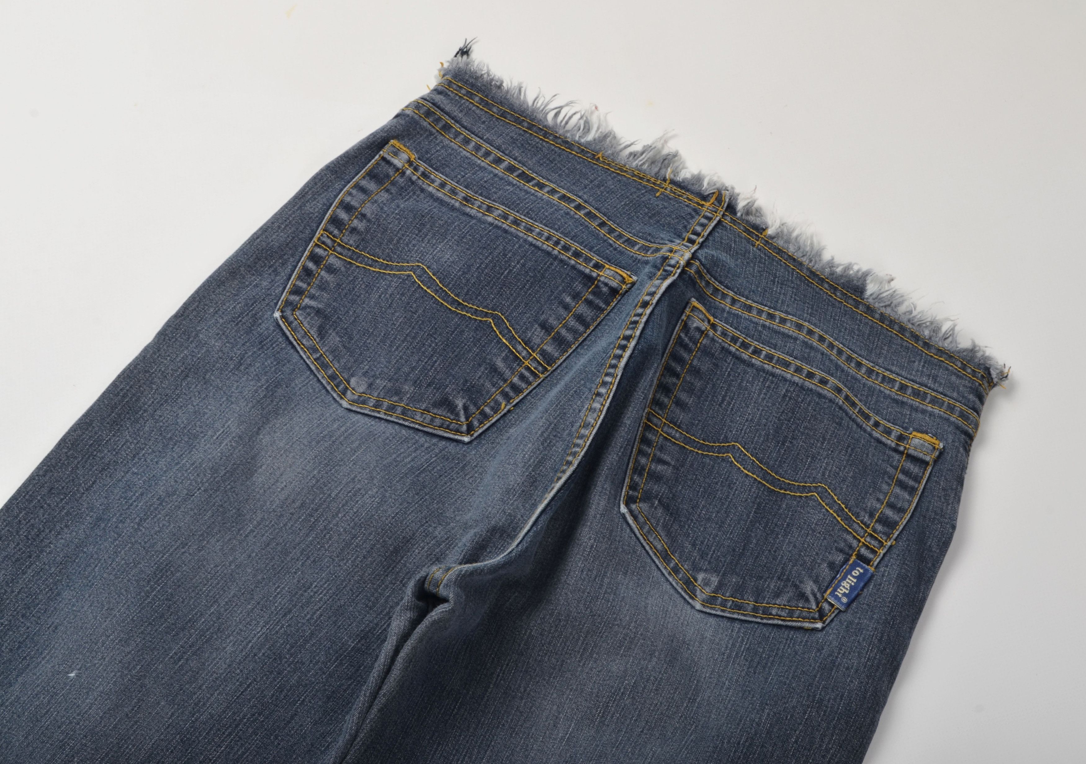 Other Noboys Y2K Mid-blue Flared Jeans with Raw Low Waistband Size 28" / US 6 / IT 42 - 7 Thumbnail