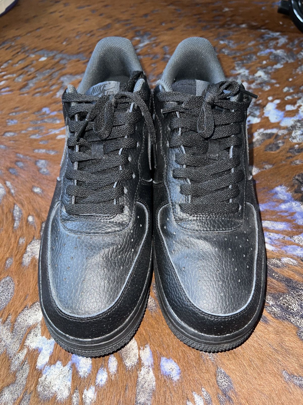 Nike Black Air Force 1’s With Reflective Swoosh Size US 10 / EU 43 - 4 Thumbnail