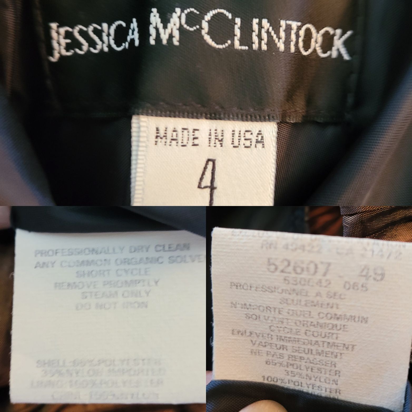 Jessica McClintock Vtg Cocktail Dress Sz 4 Artsy Metallic Bronze Textured Tier Size S / US 4 / IT 40 - 2 Thumbnail
