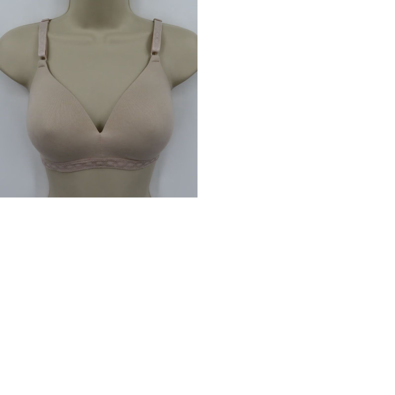 Vintage Warners Cloud 9 Super Soft Wireless Lightly Lined Comfort Bra 34C Pink Beige Womens Bra T-Shirt Style Size ONE SIZE - 9 Thumbnail