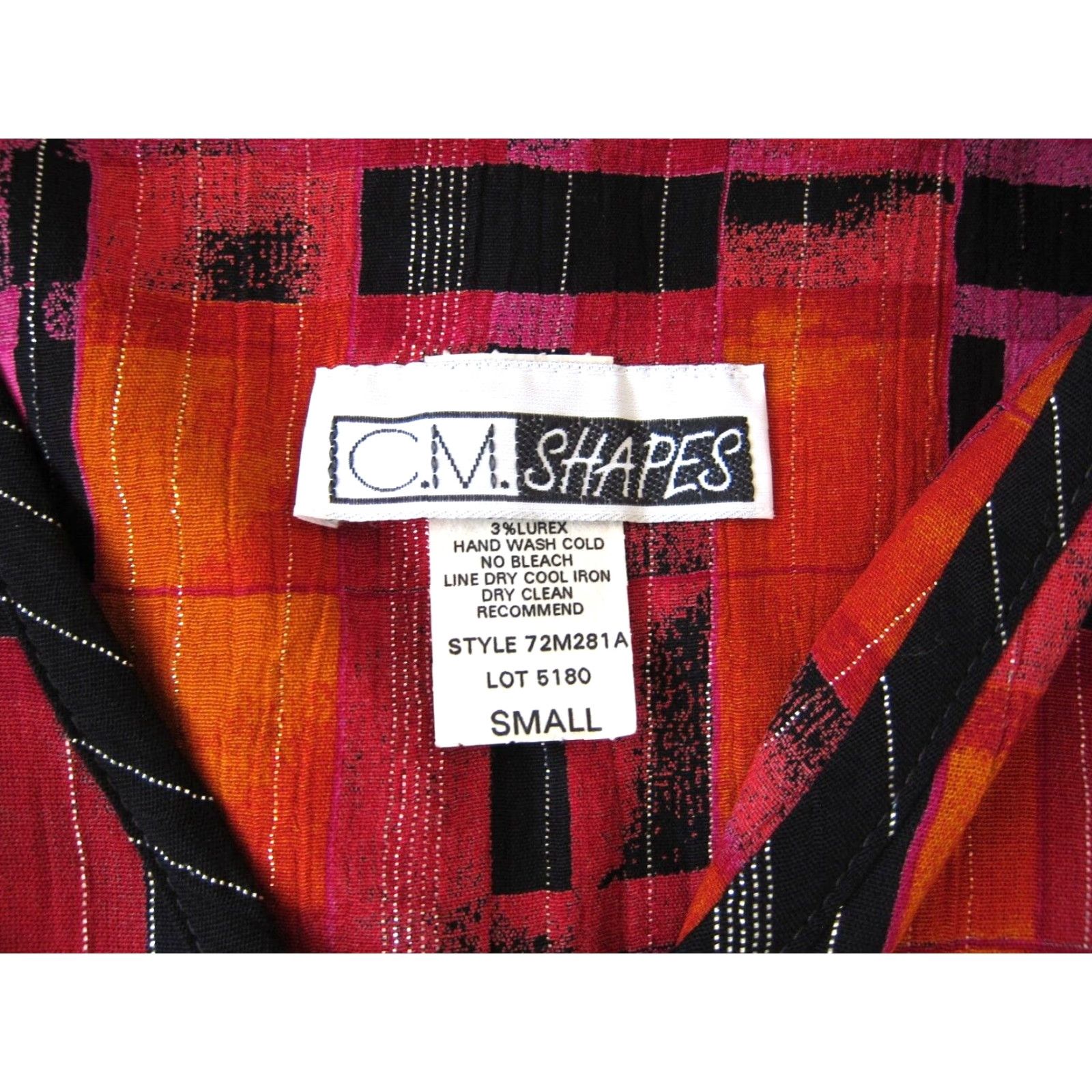 Pinko VINTAGE C.M. Shapes Blouse Shirt Womens Small Plaid Rayon Pink Orange Black Button Down Knit Tunic Casual Size S / US 4 / IT 40 - 4 Thumbnail