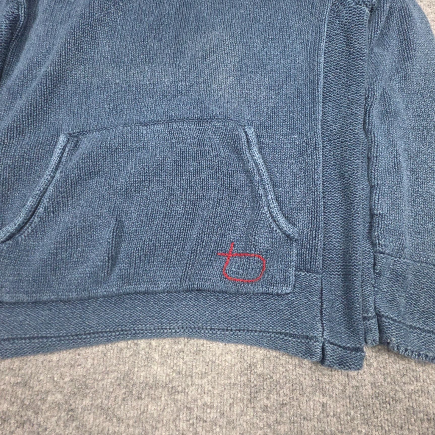 Gap VINTAGE Gap Hoodie Womens Medium Blue Faded Heavy Knit Oversized Fit Pullover Hooded Knit Sweater Size M / US 6-8 / IT 42-44 - 4 Thumbnail