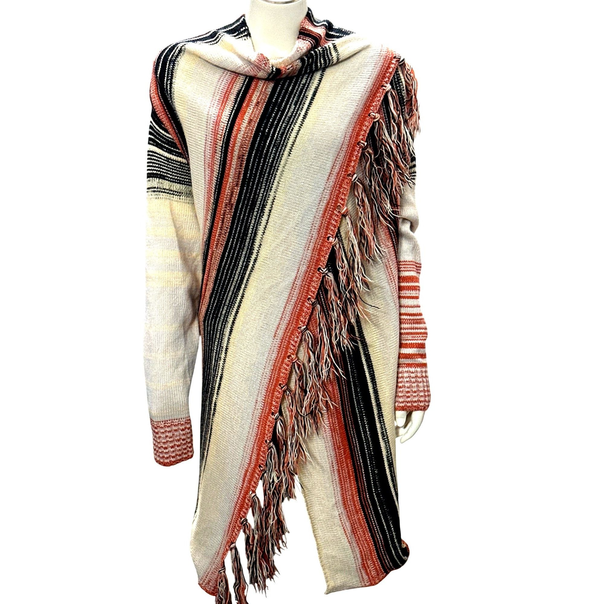 Other CCC Open Front Sweater Loose Fringe Long Wrap Knitted Cardig Size XL / US 12-14 / IT 48-50 - 1 Thumbnail