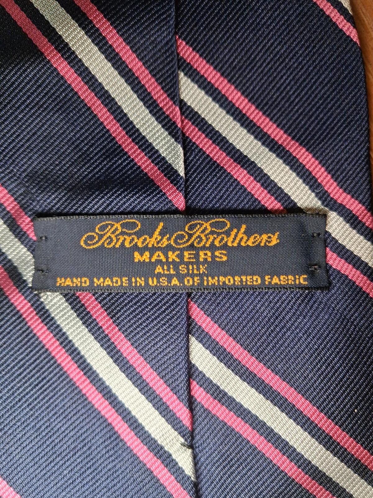 Brooks Brothers Brooks Brothers Silk Tie Navy Multicolor Striped Repp USA Size ONE SIZE - 2 Thumbnail
