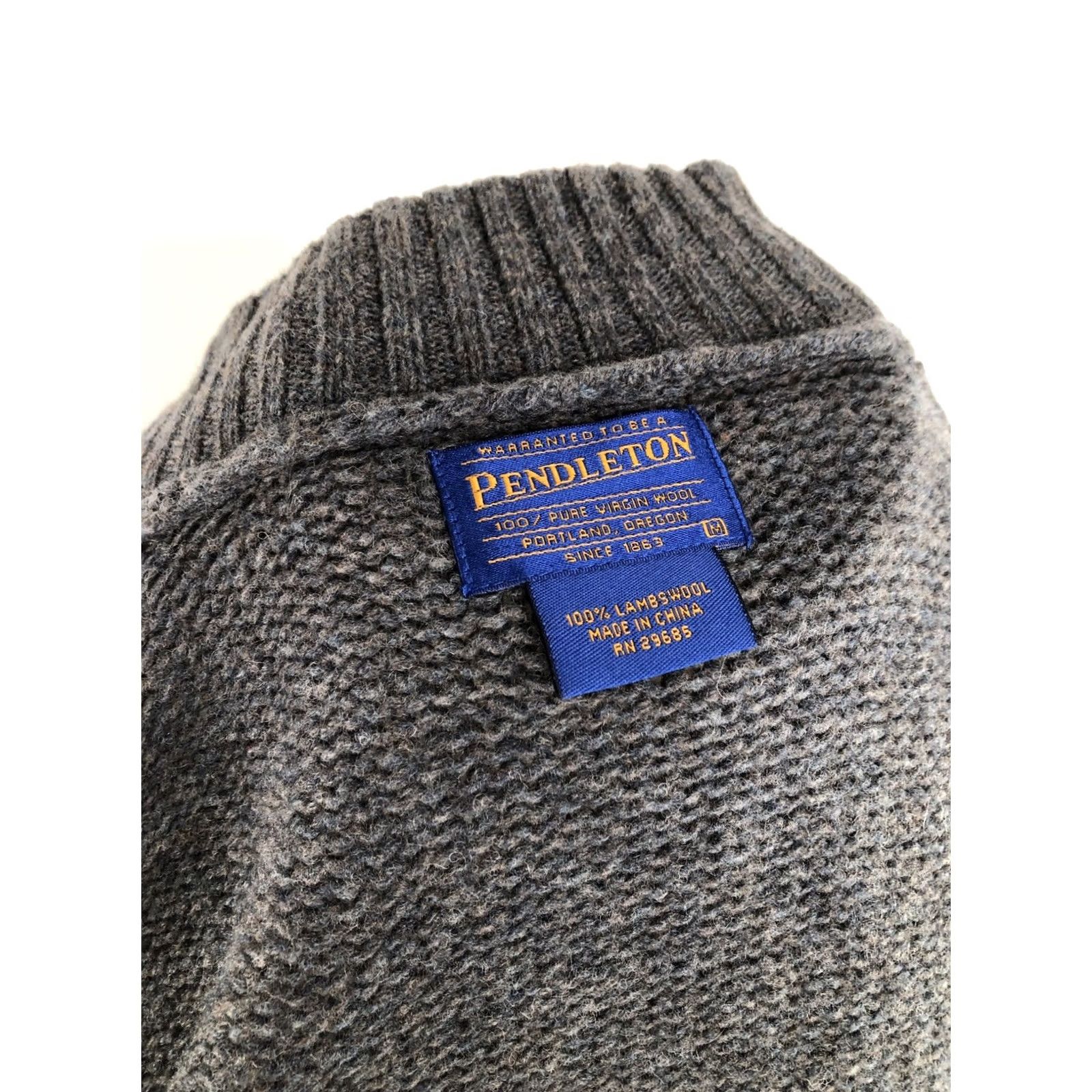 Pendleton Pendleton / Wool Knit Full Zip Southwest Aztec Md. Sweater Jacket Shirt Mens M Gray/Blue Aztec 90s Size US M / EU 48-50 / 2 - 7 Thumbnail