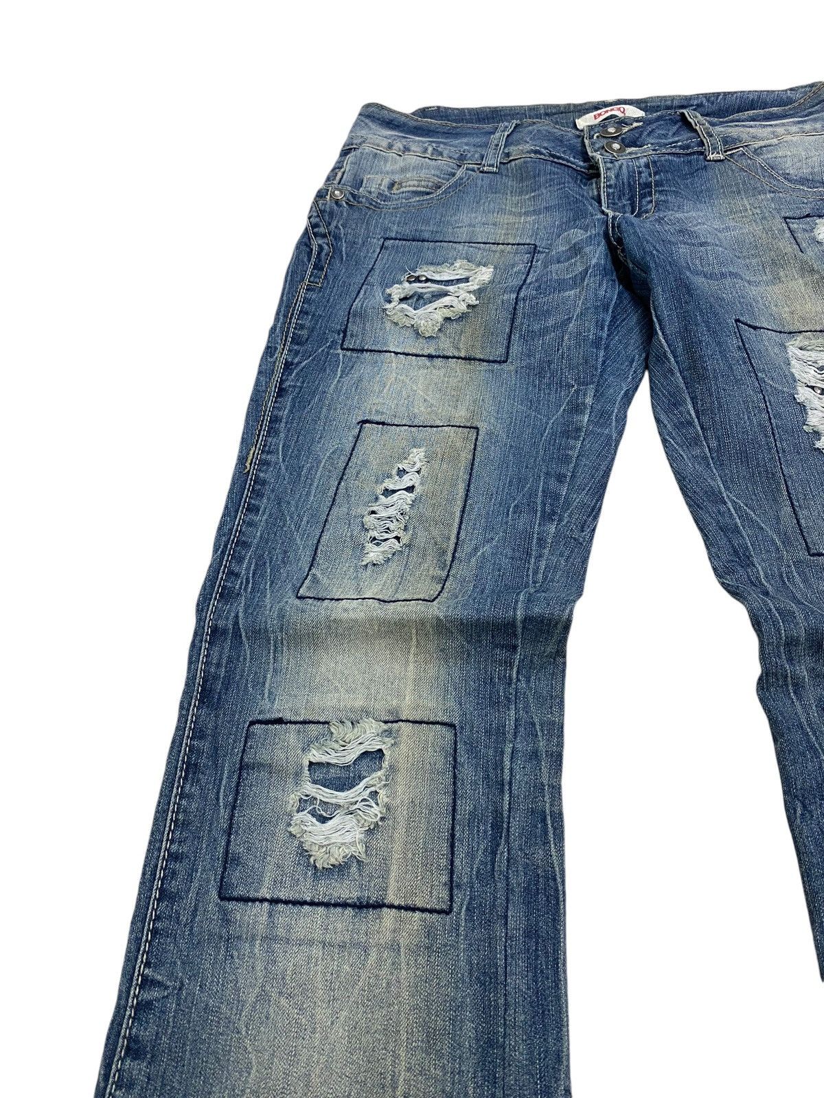 If Six Was Nine × Japanese Brand × Le Grande Bleu (L.G.B.) Flare Bongo Denim Japan Mud Washed Distress Emblishh Clawn Size US 31 - 6 Thumbnail