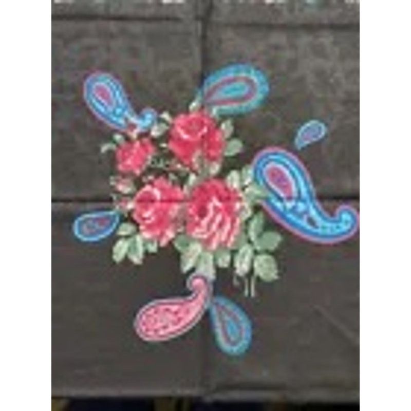 Other Women’s Black with Pink Roses and Blue Paisleys Square Scarf Size ONE SIZE - 2 Thumbnail