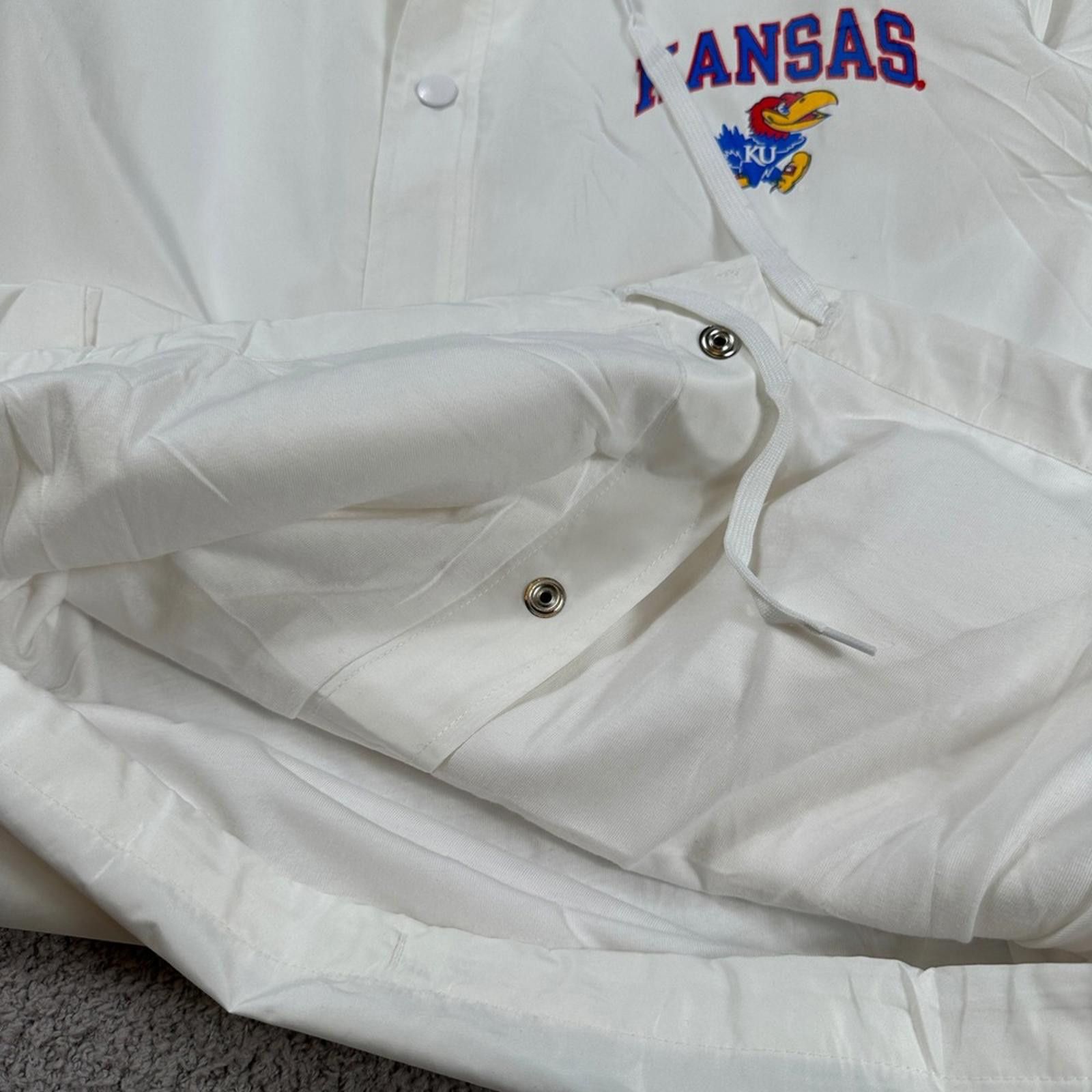 Champion Champion Kansas Jayhawks White Coaches Jacket Snap Button Size US M / EU 48-50 / 2 - 7 Thumbnail