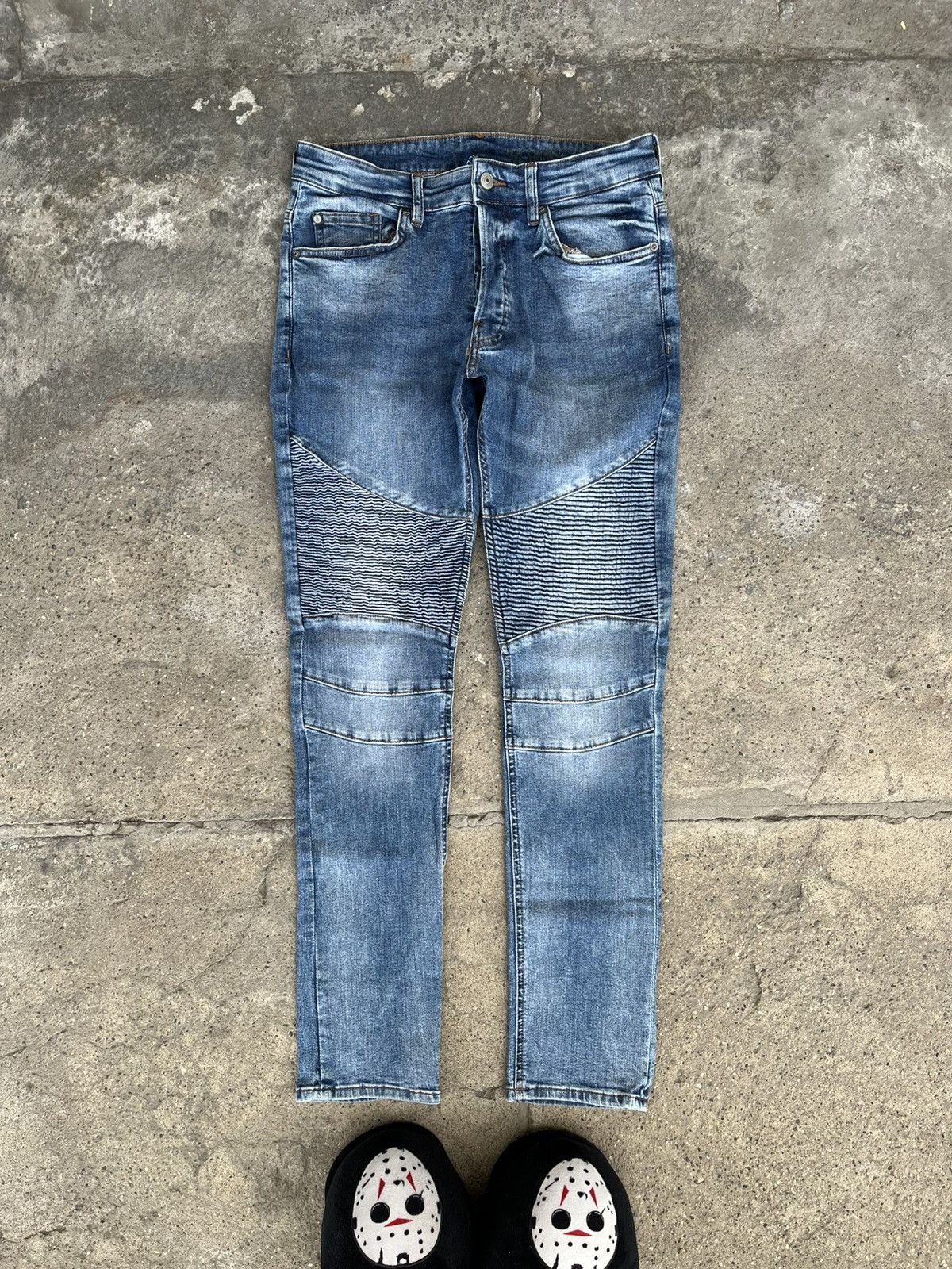 Vintage [Balmain Biker Style] Vintage H&M Jeans Size US 31 - 1 Thumbnail