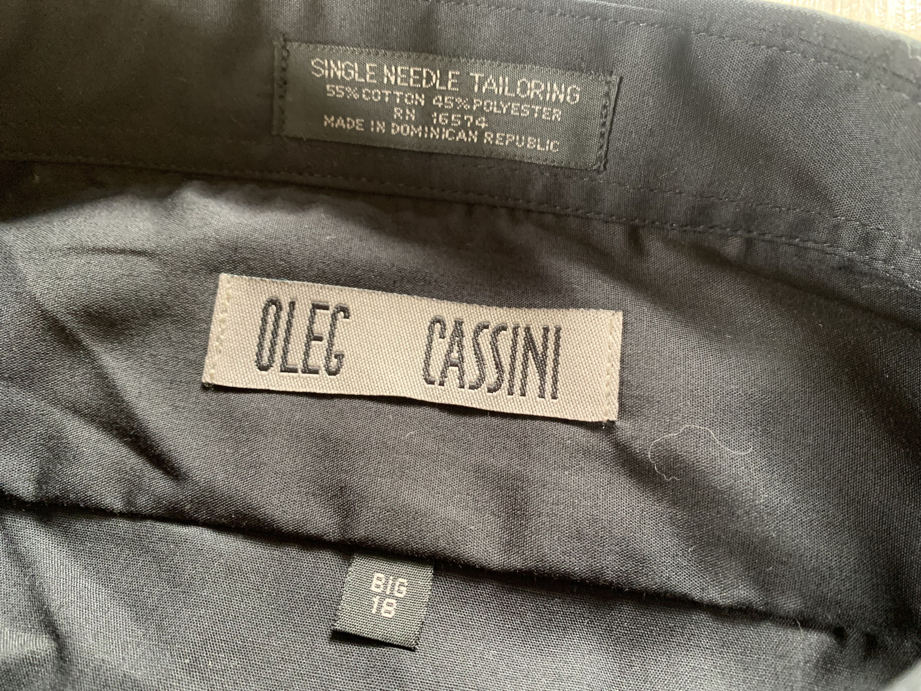 Designer × Oleg Cassini Oleg Cassini Short Sleeve Classic Cotton Black Shirt Size US XXL / EU 58 / 5 - 7 Thumbnail