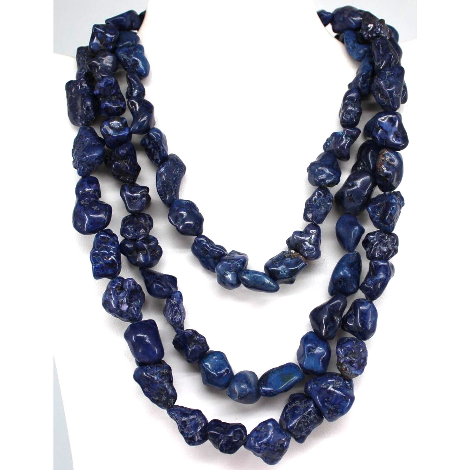 Other 56" Strand Lapis Rock Statement Necklace Multi Style Wrap Size ONE SIZE - 1 Thumbnail
