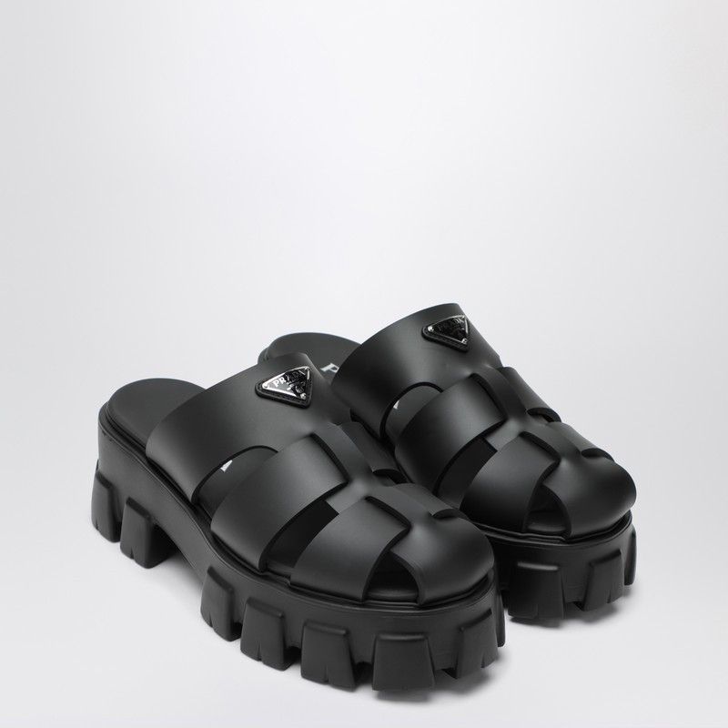 Prada Prada Black Rubber Monolith Shoe | Grailed