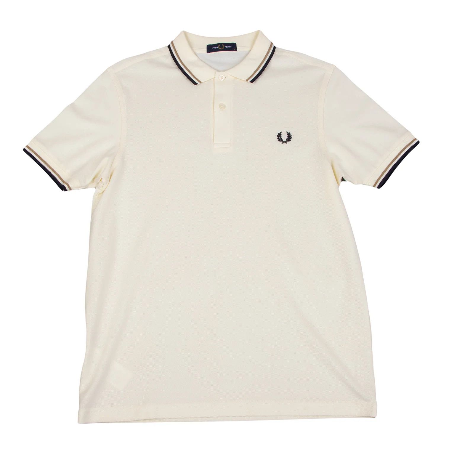 Fred Perry Embroidered Polo Shirt in Ivory Size M Size US M / EU 48-50 / 2 - 1 Thumbnail