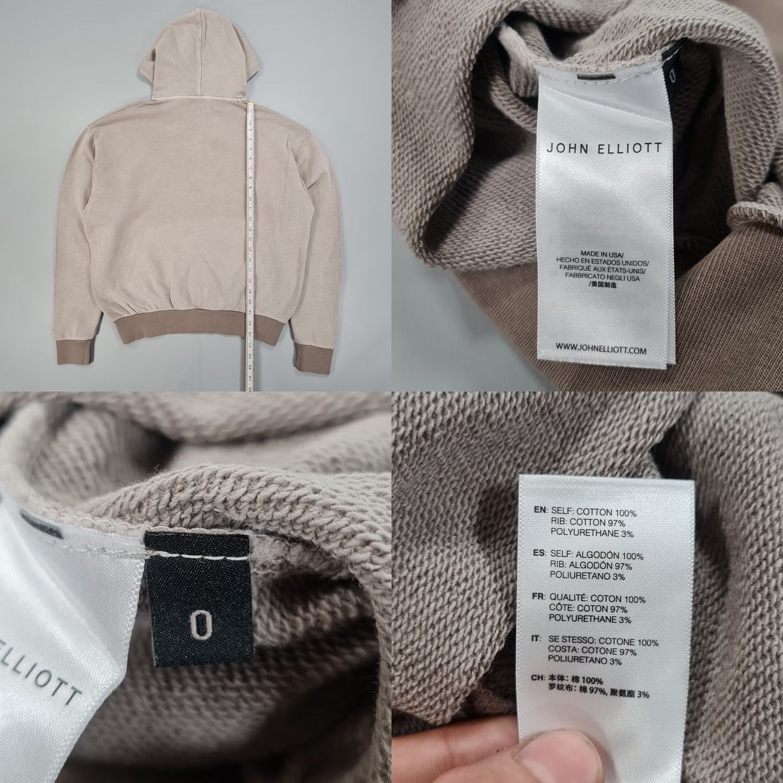 John Elliott John Elliott Mens Tracksuit Set Beige XS Hoodie Full Zip Joggers Cotton Size US XS / EU 42 / 0 - 8 Thumbnail