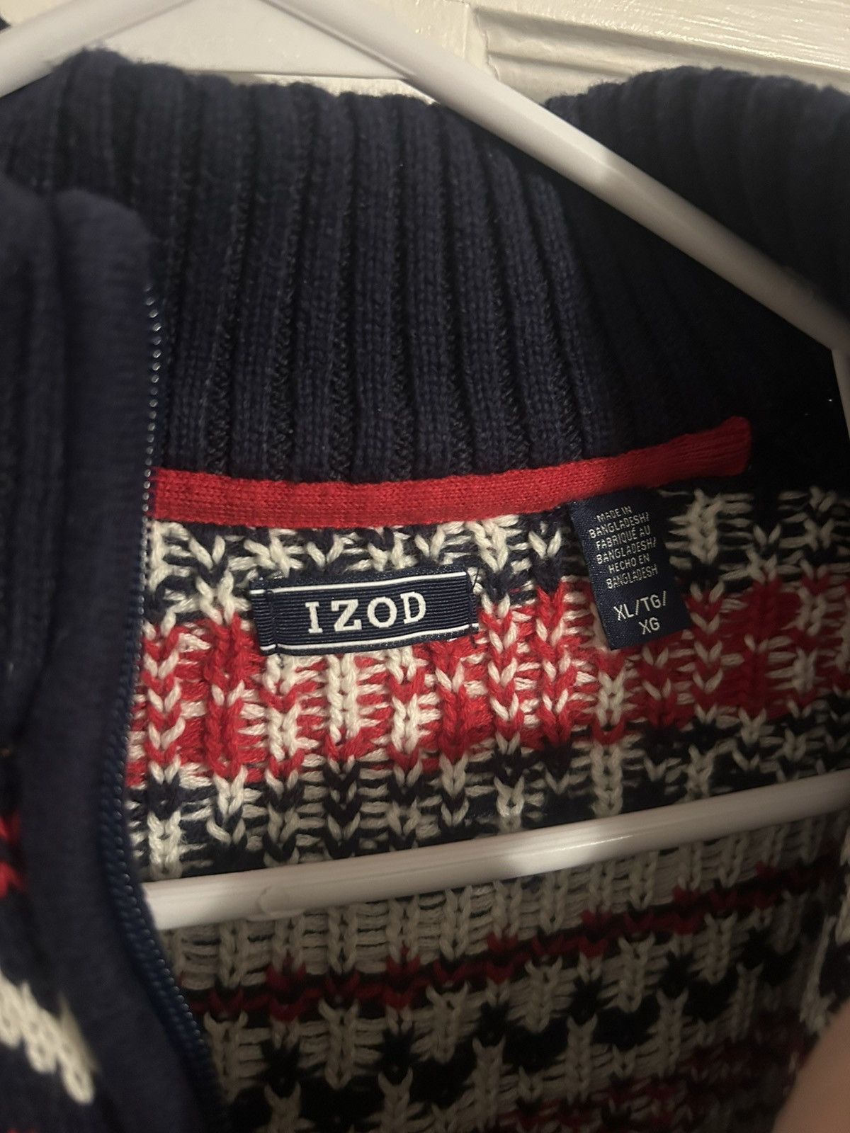 Izod Festive Quarter Zip Sweater Size US XL / EU 56 / 4 - 4 Thumbnail