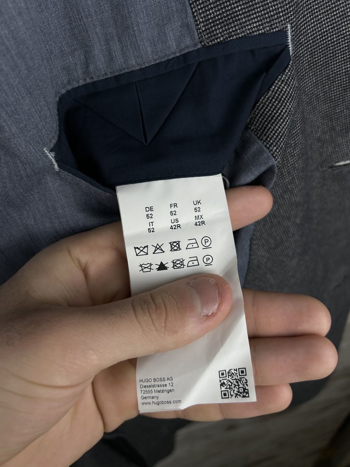 Hugo Boss × Vintage Mens Hugo Boss Blazer grey luxury jacket slim fit 42R / 52 Size 42R - 10 Thumbnail