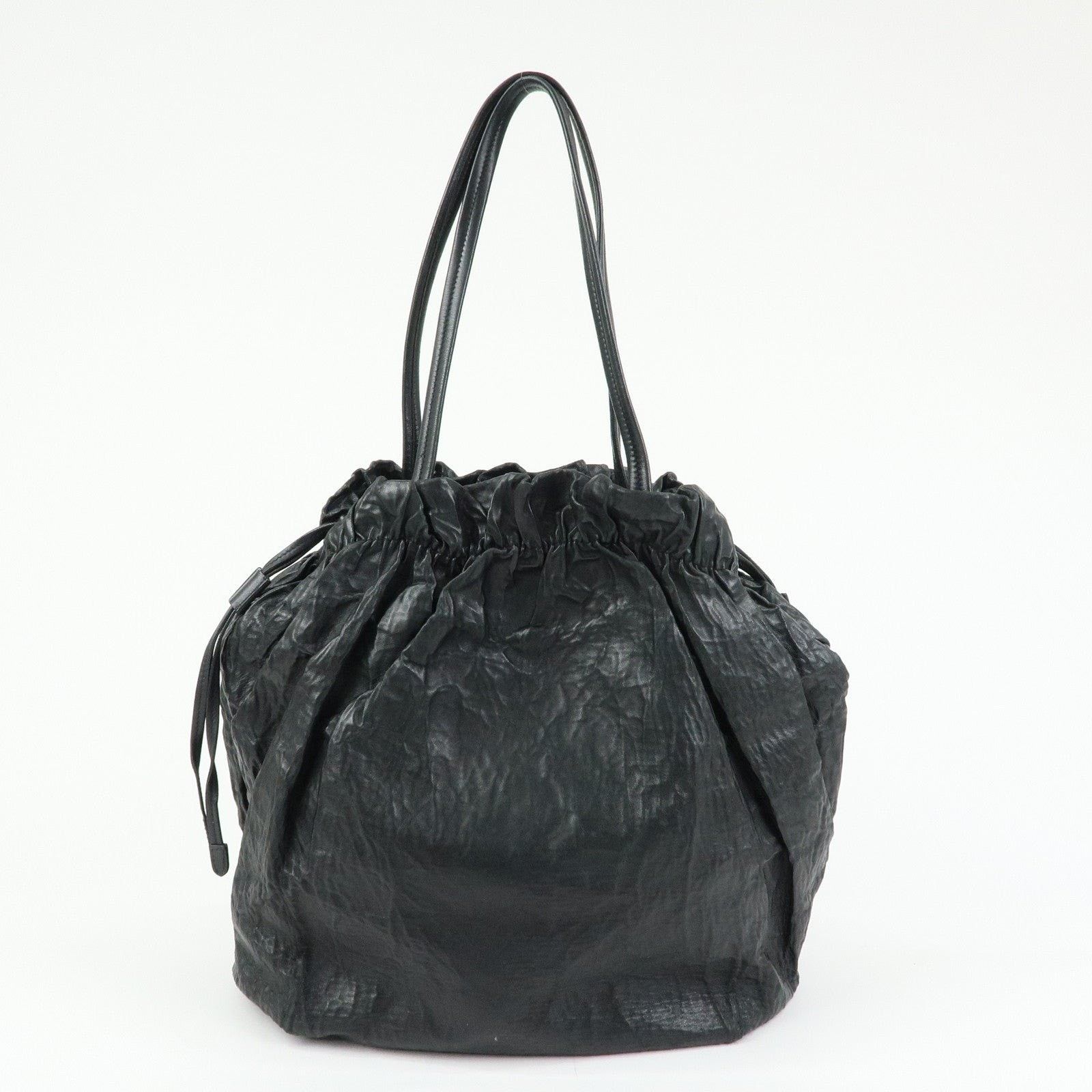 Prada Prada Drawstring Leather Bucket Bag Black Size ONE SIZE - 2 Thumbnail